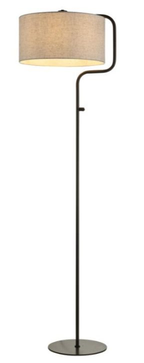 ETH Jacqueline Vloerlamp 1xE27 Anodic Brown+ Kap Creme