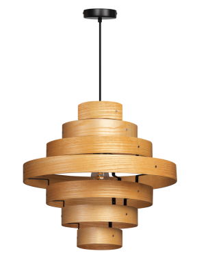 Oaknut Hanglamp 1x E27 7 Rings Hout