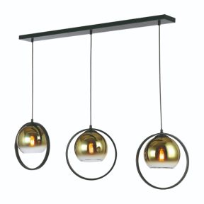 Hanglamp Aureol 3 lichts zwart/goud