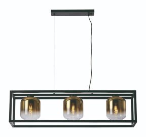 Hanglamp Dentro Freelight 3 lichts zwart/ goud