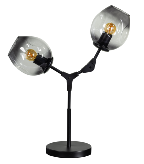 ETH Lime tafellamp 2x E27 met smoke glas kleur zwart