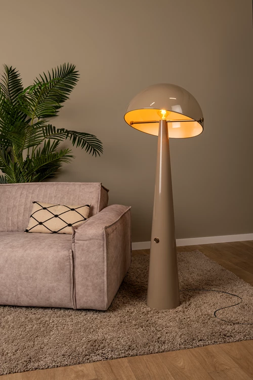 Lucide BARONE - Vloerlamp - Ø 52,6 cm - Taupe