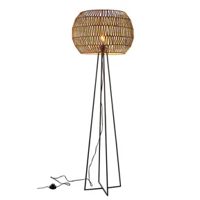 Vloerlamp Madura zwart/ bruin