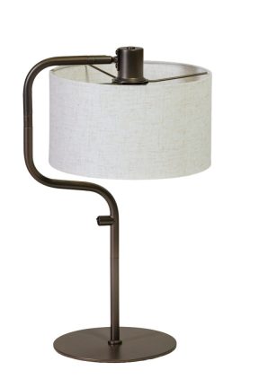 ETH Jacqueline Tafellamp 1xE27 Anodic Brown+ Kap Creme