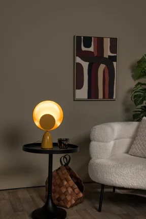 Lucide CASTAMAR - Tafellamp - Ø 25,5 cm - LED - 1x8W 2100K - Okergeel