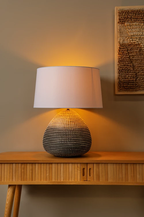 Lucide MADUKA - Tafellamp - Ø 45 cm - 1xE27 - Naturel