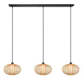 Lucide THULINE - Hanglamp - 3xE27 - Lichte houtlook - Essential