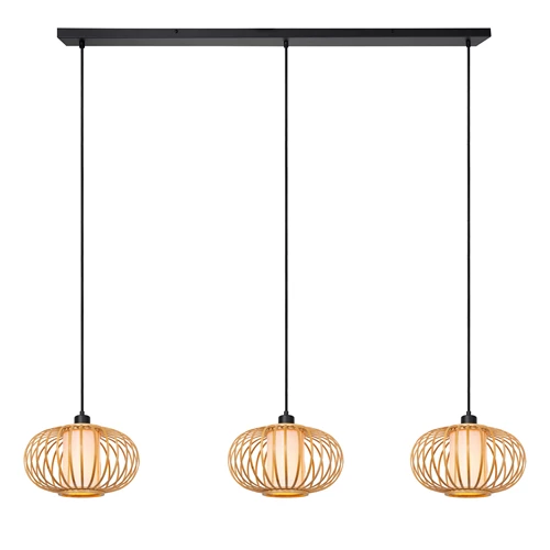 Lucide THULINE - Hanglamp - 3xE27 - Lichte houtlook - Essential
