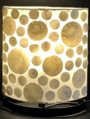 Mozaiek lamp ovaal parelmoer bolletjes 20 cm
