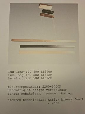Lux long antiek brons kleur 200 cm led dimbaar