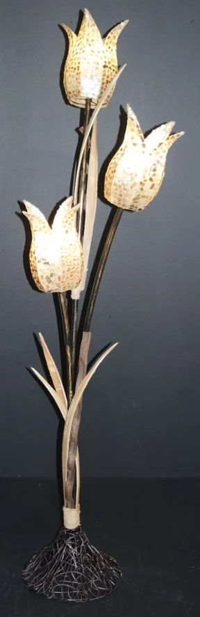 Mozaiek vloerlamp met takken bruin
