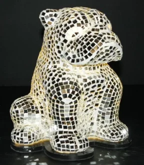 Lamp Bulldog 25cm hoog zilver