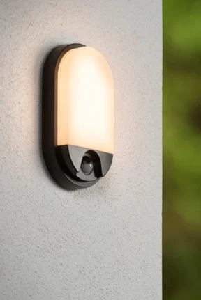 Lucide HUPS IR - Wandlamp Binnen/Buiten - LED - 1x10W 3000K - IP54 - Beweging & dag/nacht sensor - Zwart