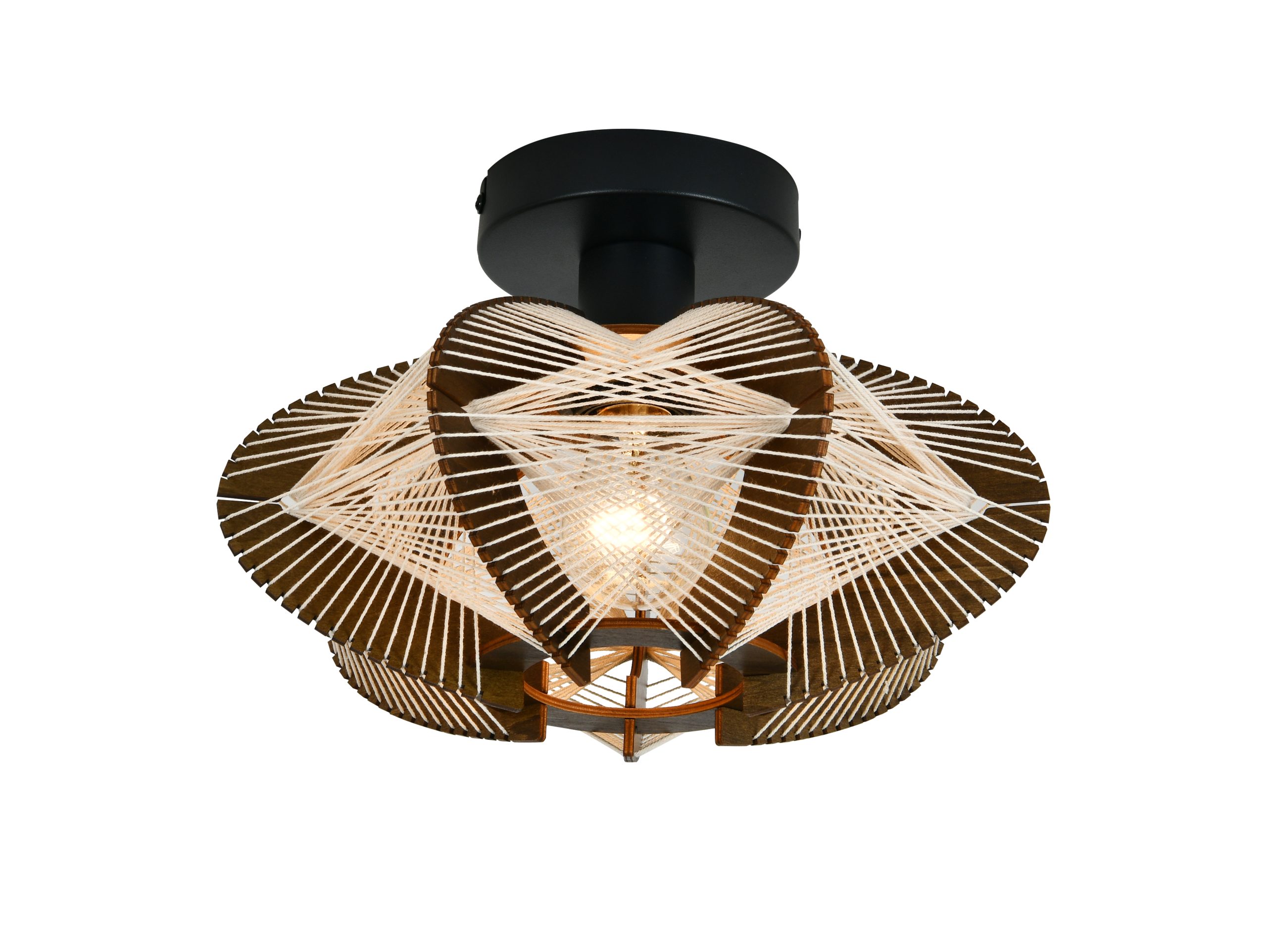 ETH Jessica Plafonniere / Wandlamp 1 lichts Walnut/Black 30cm