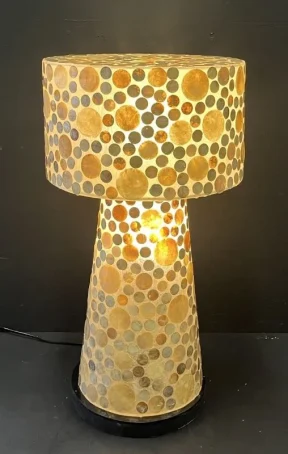 Gouden paddenstoel lamp 60cm hoog