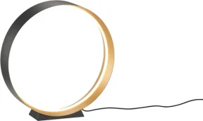 Trio Leuchten Loop zwart / goud Ø 45 cm